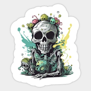 funny halloween skeleton Sticker